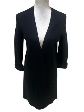 Uniqlo & lemaire Black Longline knit Cardigan knit Sweater patch pockets small